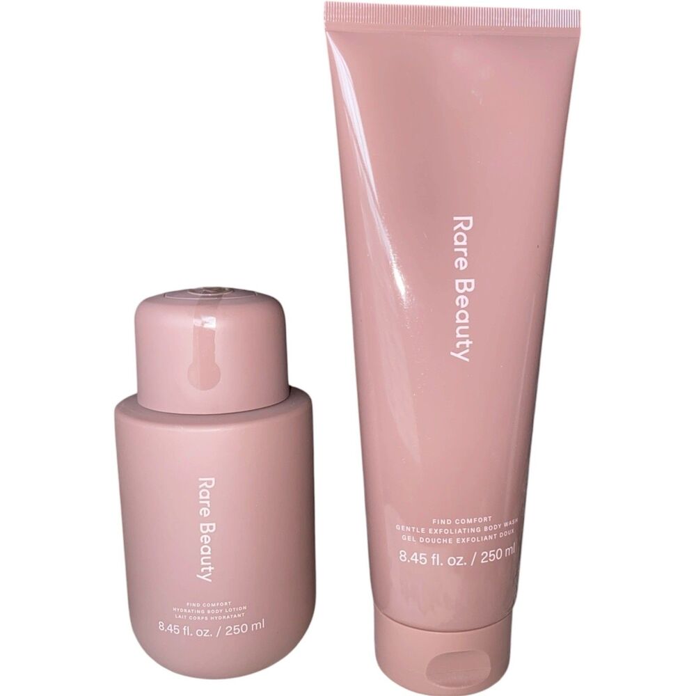 Rare Beauty Body Wash & Body Lotion Find Comfort Exfoliating Hydrating New